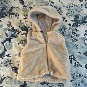 Cozy Cream Hooded Faux Fur Vest - Sz 3/4T